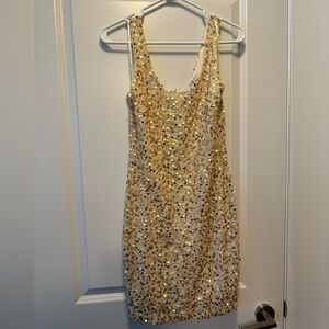 sequin gold dress